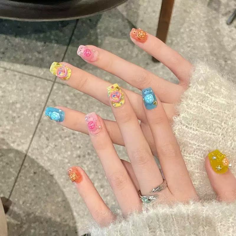 Art Craft Store - 100개 미니 컬러풀 거북이 레진 참
