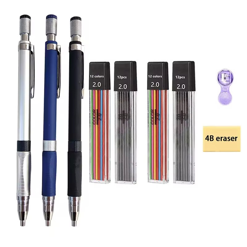 Staedtler Pencil Lumocolor - 기계식 연필 세트 2.0mm 2B 검정/컬러