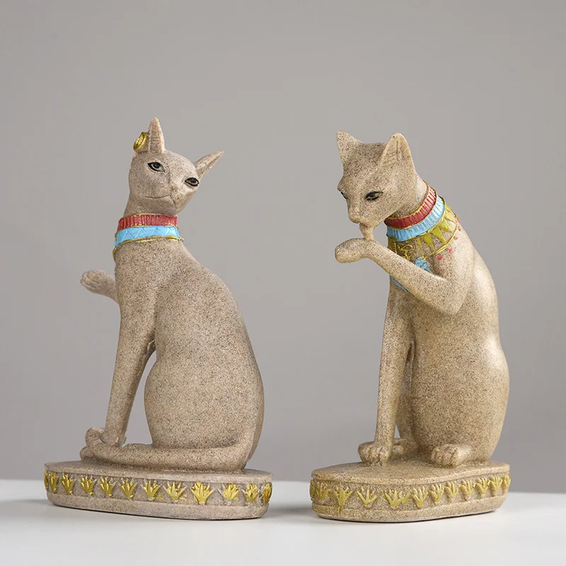Art Craft Decoration Ideas - 14cm 이집트 고양이 신 예술 동상