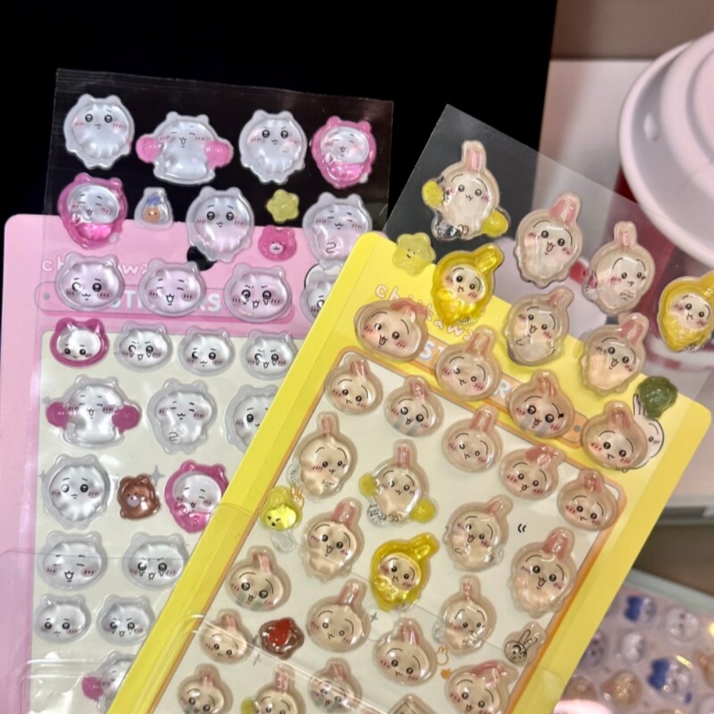 Art Craft Japan - 귀여운 치이카와 3D 크리스탈 엠보싱 스티커