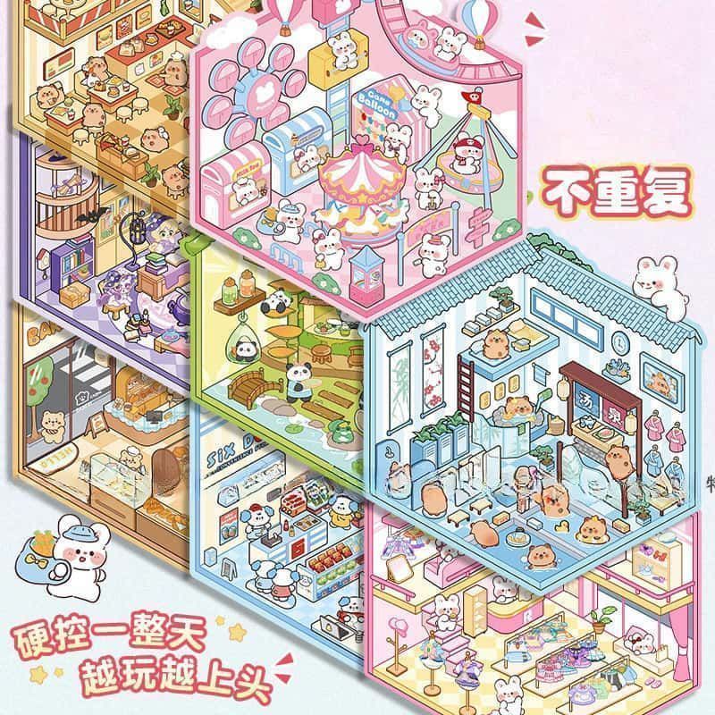 미니어처 3D 장면 스티커 DIY 스태킹 하우스 장식  - Art Craft Store 리뷰 및 가격