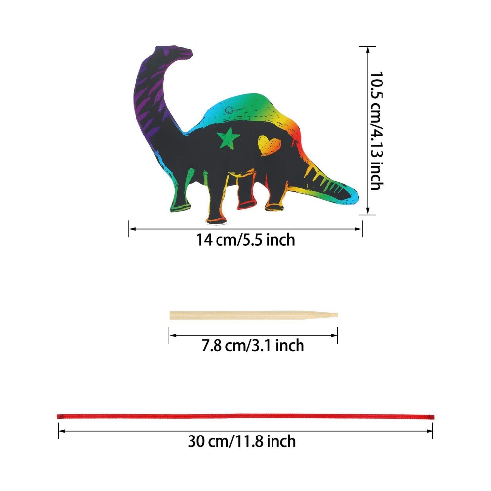 12개 만화 공룡 긁어내는 그림 컬러풀한 생일 베이비  - Art Craft Dinosaur 리뷰 및 가격