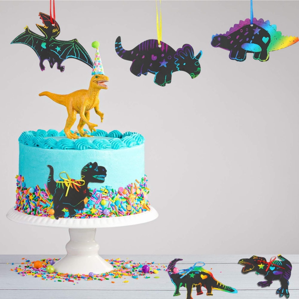 12개 만화 공룡 긁어내는 그림 컬러풀한 생일 베이비  - Art Craft Dinosaur 리뷰 및 가격
