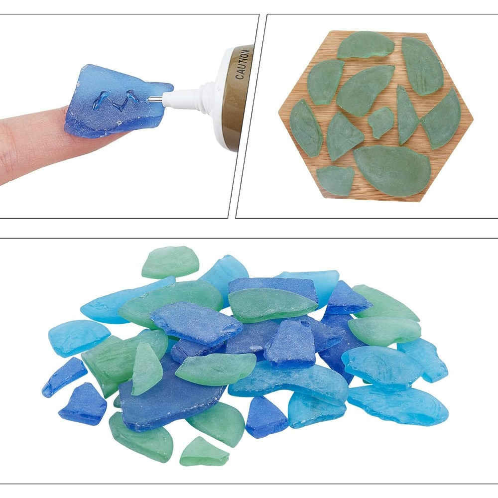 3가지 색상 유리 코발트 블루 아쿠아 및 서리로 덥은  - Art Craft Kit 리뷰 및 가격