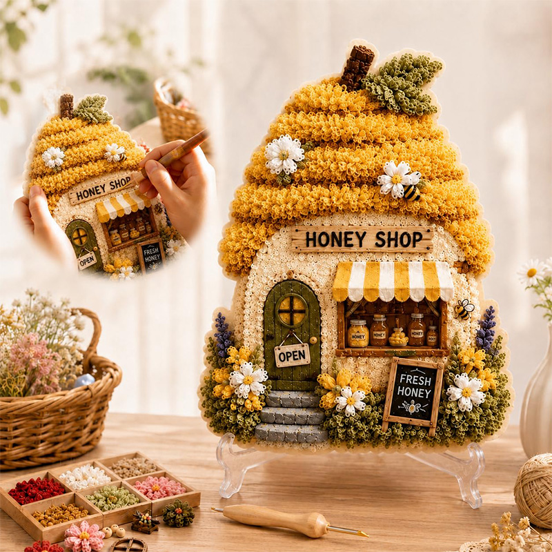 3D 버섯집 포케 아트 DIY 키트 패브릭 펀치 니들  - Art Craft Store 리뷰 및 가격