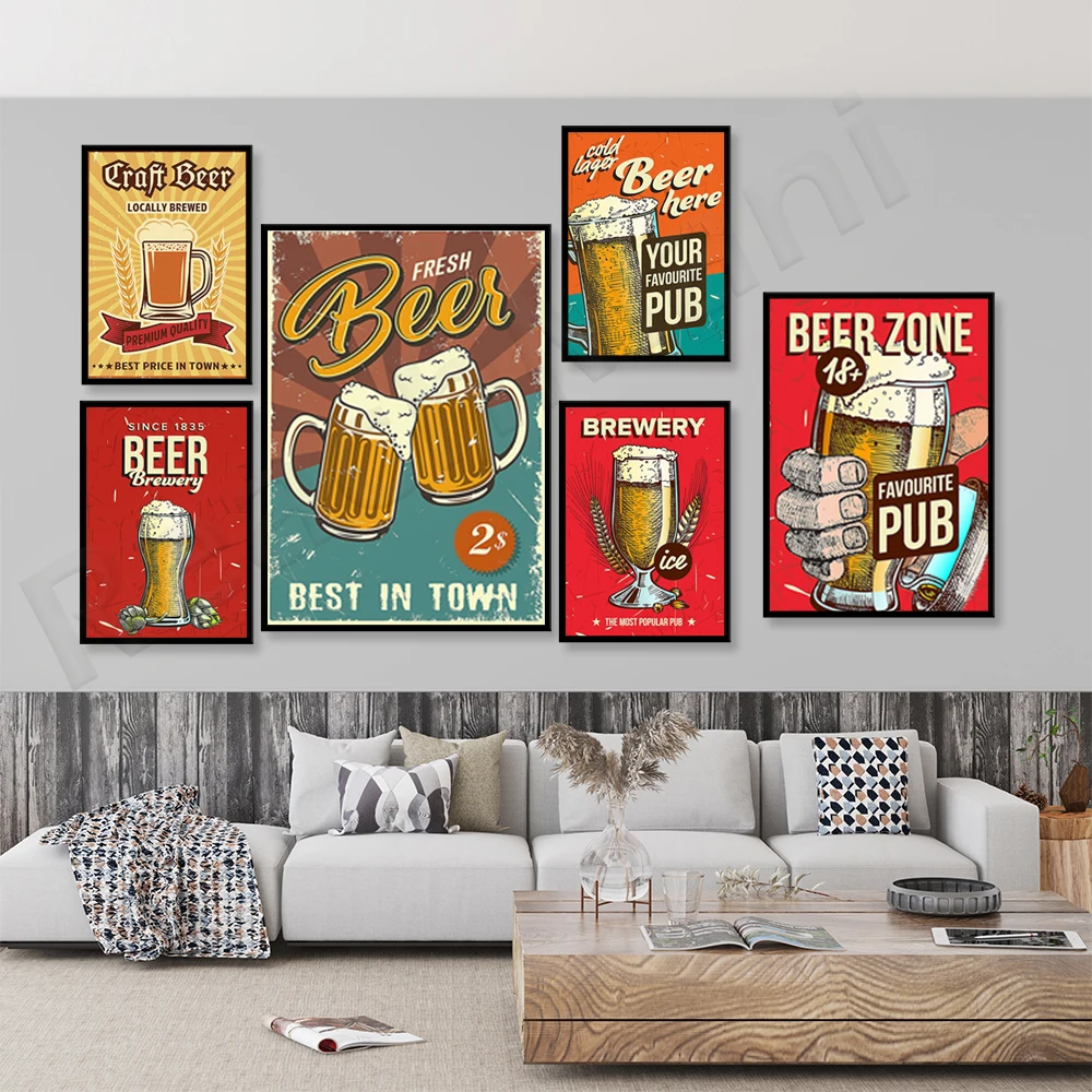좋아하는 펍 포스터, 양조장, 차가운 수제 맥주, 맥주 - Art Craft Decoration Ideas 리뷰 및 가격
