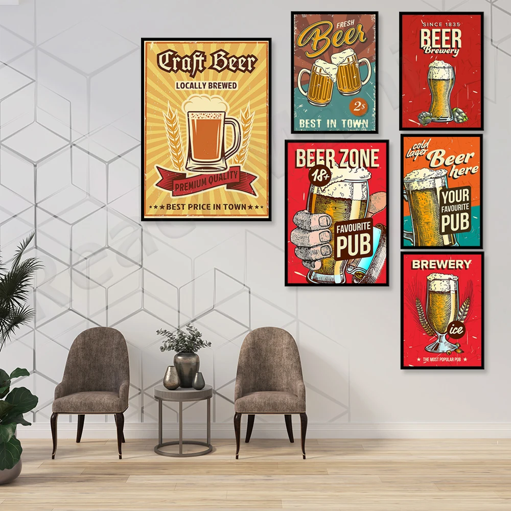 좋아하는 펍 포스터, 양조장, 차가운 수제 맥주, 맥주 - Art Craft Decoration Ideas 리뷰 및 가격