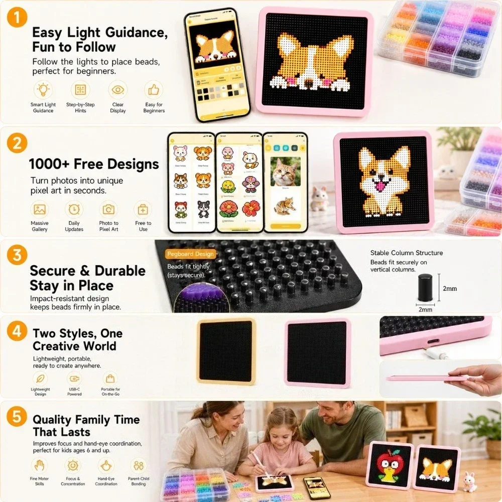 LED 스마트 퓨즈 비드 페그보드, 앱으로 조작하는 패 - Art Craft Store 리뷰 및 가격