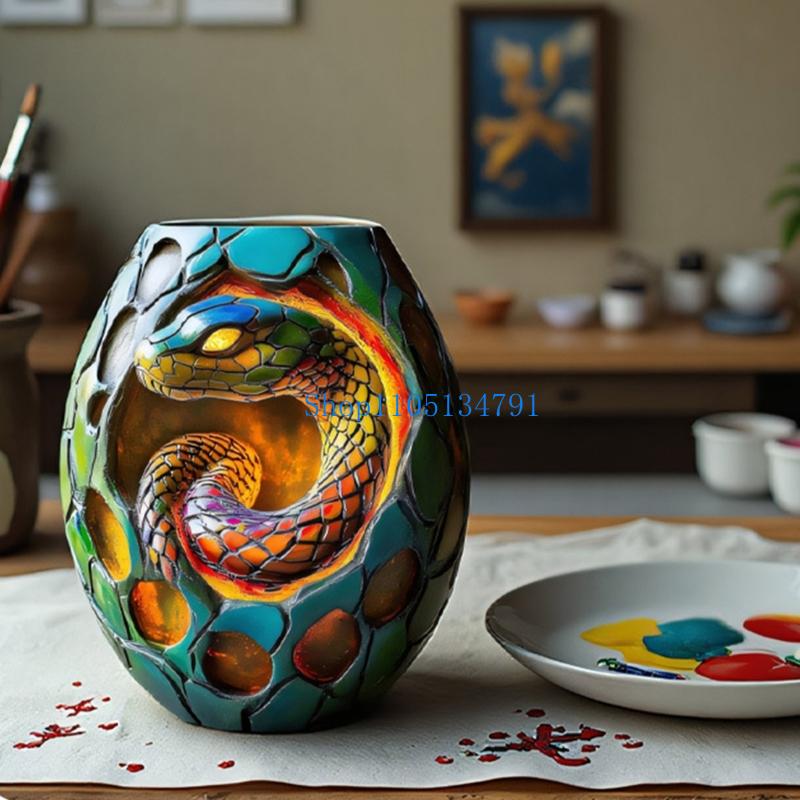 98km 크리 에이 티브 뱀 패턴 실리콘 화분 금형 화 - Art Craft Decoration Ideas 리뷰 및 가격